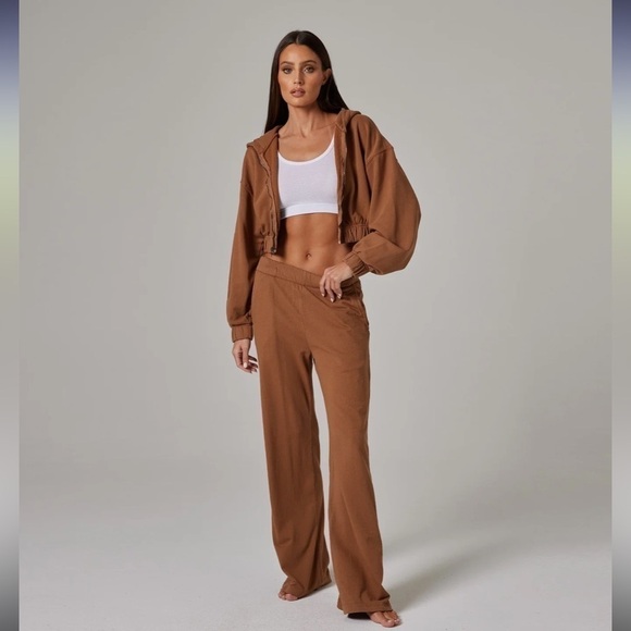 Talentless WOMENS ZIP CROP brown JACKET size Medium M - Picture 8 of 10